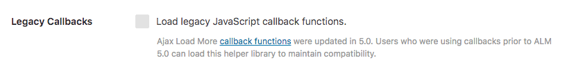 Ajax Load More Legacy Callback option
